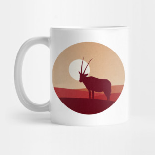 Springbok Flat Landscape Animal Silhouette Mug
