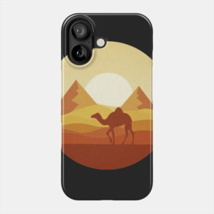 Desert Camel Silhouette Flat Landscape Phone Case