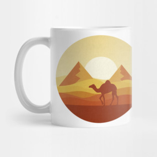 Desert Camel Silhouette Flat Landscape Mug