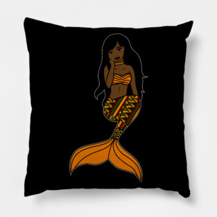Afro Black Mermaid, Black Girl Magic Pillow