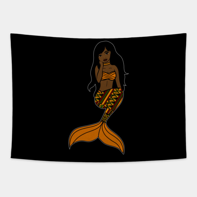 Afro Black Mermaid, Black Girl Magic Tapestry by logiamerch
