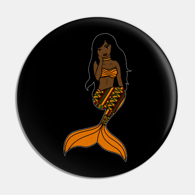 Afro Black Mermaid, Black Girl Magic Pin by logiamerch