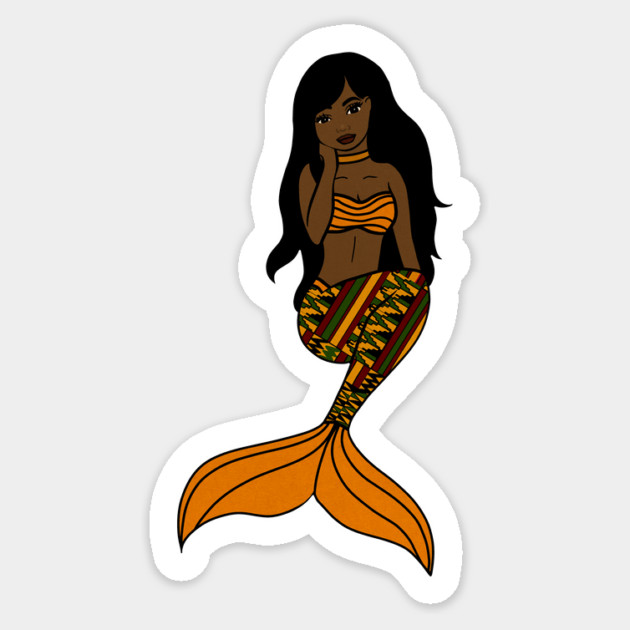 Afro Black Mermaid, Black Girl Magic Sticker by logiamerch