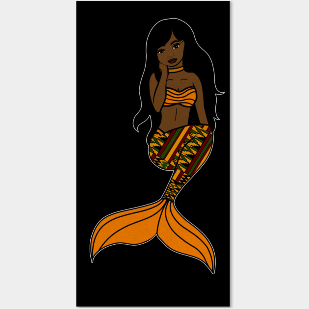 Afro Black Mermaid, Black Girl Magic Wall Art by logiamerch