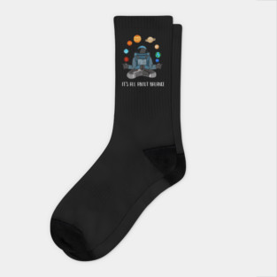 Astronaut Meditating, Yoga, Zen, Universe, Balance Socks