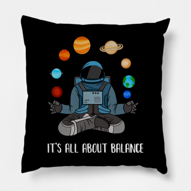 Astronaut Meditating, Yoga, Zen, Universe, Balance Pillow by logiamerch