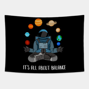 Astronaut Meditating, Yoga, Zen, Universe, Balance Tapestry