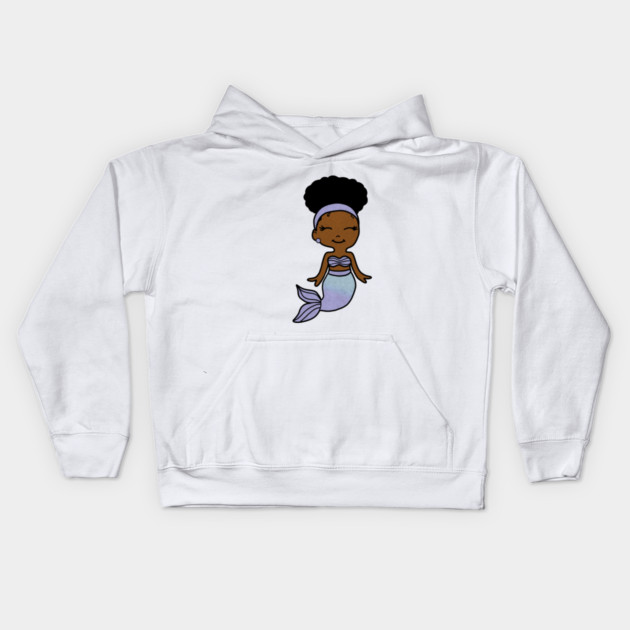 Cute Afro Girl Black Mermaid Kids Hoodie by logiamerch