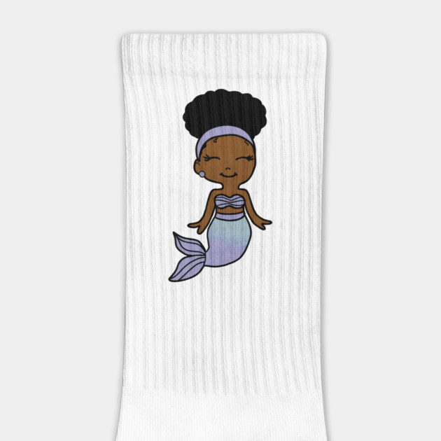 Cute Afro Girl Black Mermaid by logiamerch