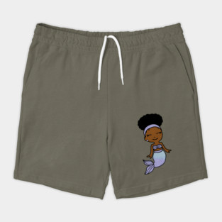 Cute Afro Girl Black Mermaid Shorts