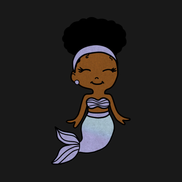 Cute Afro Girl Black Mermaid by logiamerch
