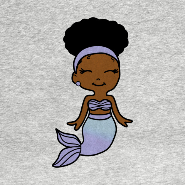 Cute Afro Girl Black Mermaid by logiamerch