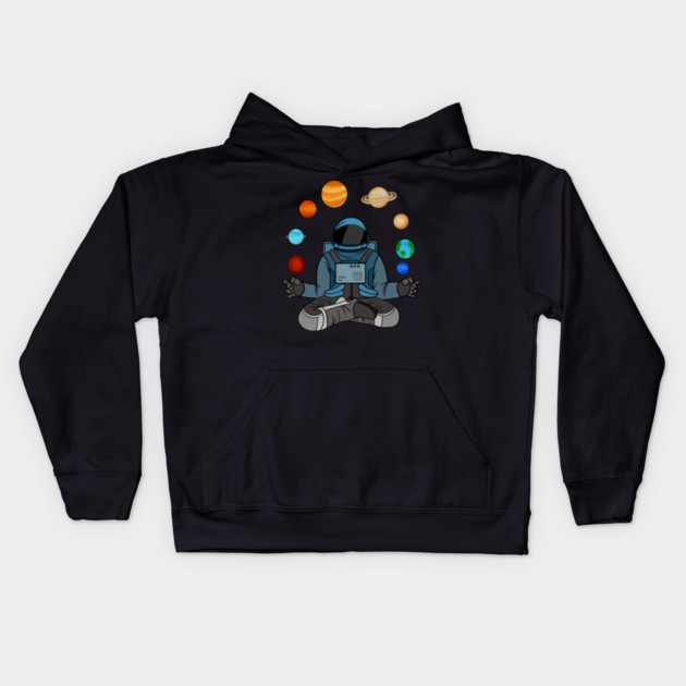 Astronaut Meditating, Yoga, Zen, Universe Kids Hoodie by logiamerch