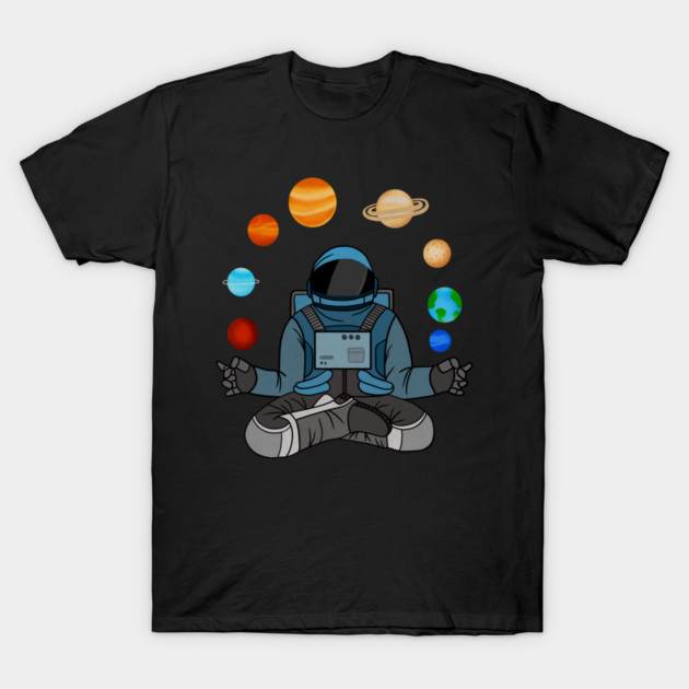 Astronaut Meditating, Yoga, Zen, Universe T-Shirt by logiamerch
