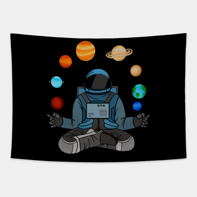 Astronaut Meditating, Yoga, Zen, Universe Tapestry by logiamerch
