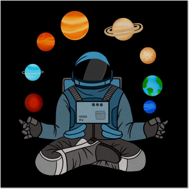 Astronaut Meditating, Yoga, Zen, Universe Wall Art by logiamerch