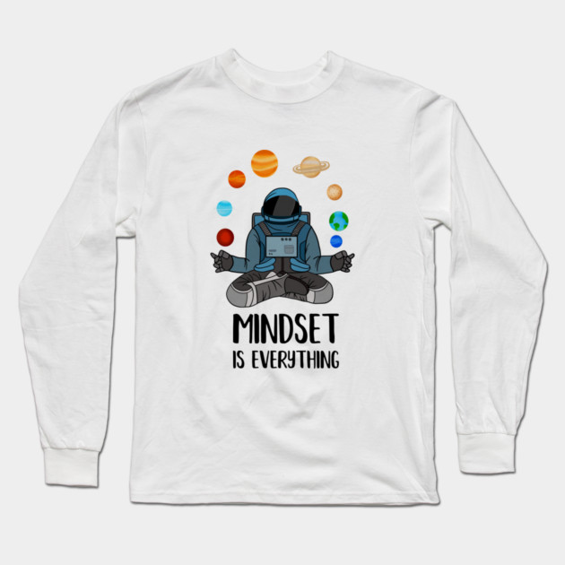 Astronaut Meditating, Yoga, Zen, Mindset Motivational Long Sleeve T-Shirt by logiamerch