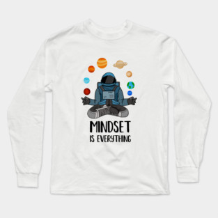 Astronaut Meditating, Yoga, Zen, Mindset Motivational Long Sleeve T-Shirt