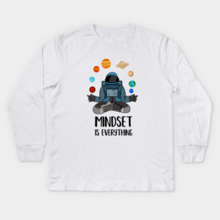 Astronaut Meditating, Yoga, Zen, Mindset Motivational Kids Long Sleeve T-Shirt