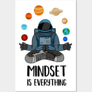 Astronaut Meditating, Yoga, Zen, Mindset Motivational Posters and Art