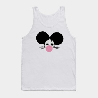 Cute Afro Girl Popping Gum, Black Girl Magic Tank Top