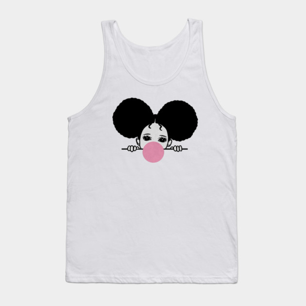 Cute Afro Girl Popping Gum, Black Girl Magic Tank Top by logiamerch