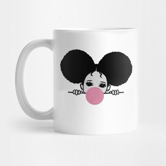 Cute Afro Girl Popping Gum, Black Girl Magic by logiamerch