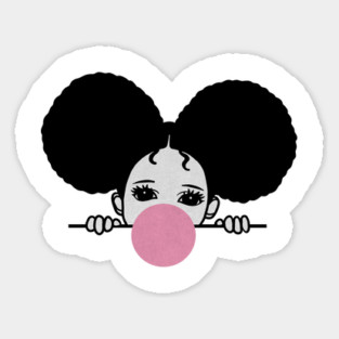 Cute Afro Girl Popping Gum, Black Girl Magic Magnet