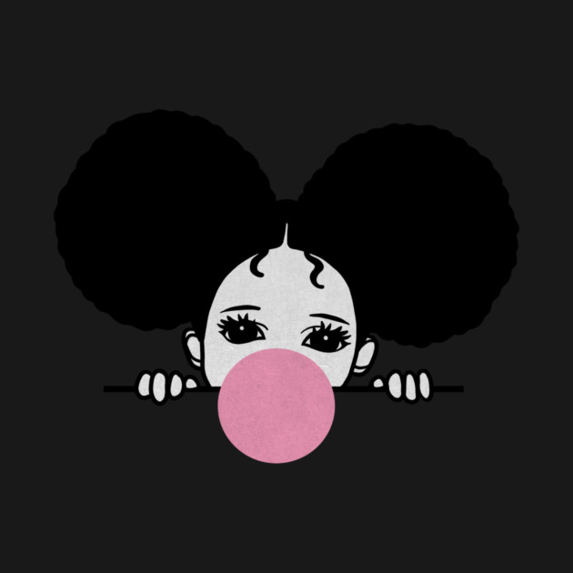 Cute Afro Girl Popping Gum, Black Girl Magic by logiamerch