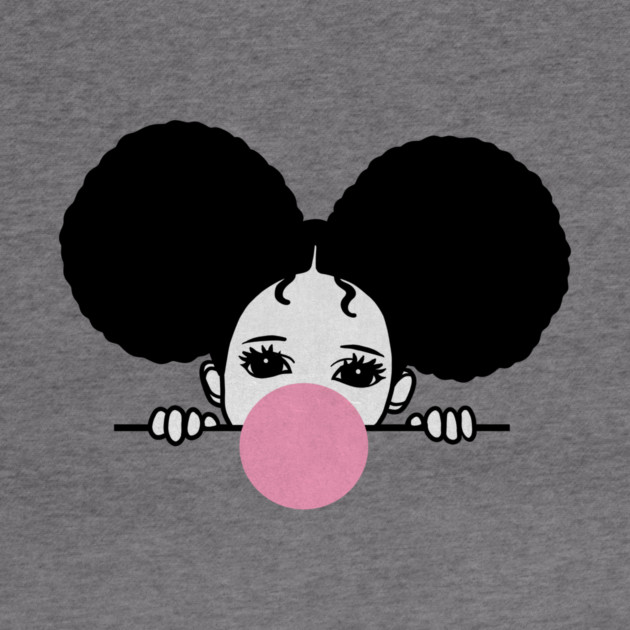 Cute Afro Girl Popping Gum, Black Girl Magic by logiamerch