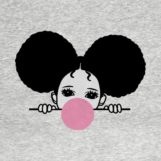 Cute Afro Girl Popping Gum, Black Girl Magic by logiamerch