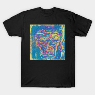 planet of the apes layered abstract print thumper graffiti T-Shirt