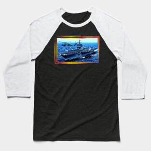 USS Enterprise Aircraft Carrier Baseball T-Shirt