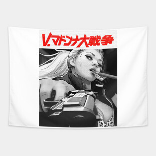 Yakuza Japanese Vaporwave Girl Urban Style Tapestry
