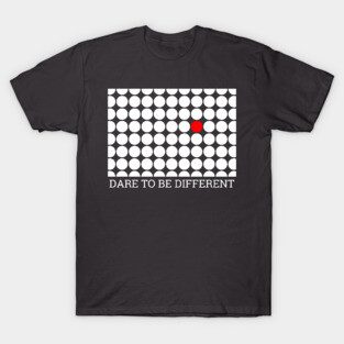DARE TO BE DIFFERENT red and white dots T-Shirt