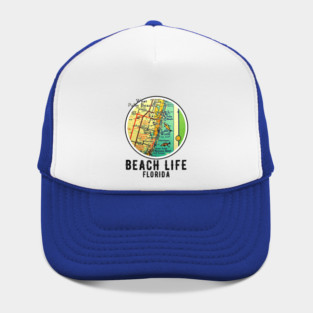 West Palm Beach Vintage Map Beach Life Florida Hat