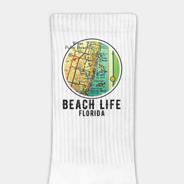 West Palm Beach Vintage Map Beach Life Florida by Joaddo