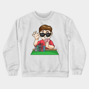 Poker player at Poker with Sunglasses Crewneck Sweatshirt
