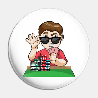 Poker player at Poker with Sunglasses Pin