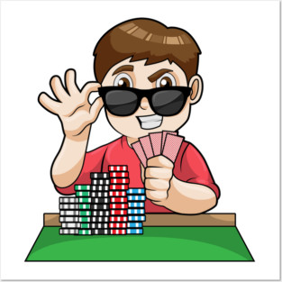Poker player at Poker with Sunglasses Posters and Art