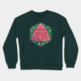Fruit Dice, D20 watermelon variant Crewneck Sweatshirt