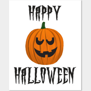 Happy Halloween Scary Jack O Lantern Smile Posters and Art