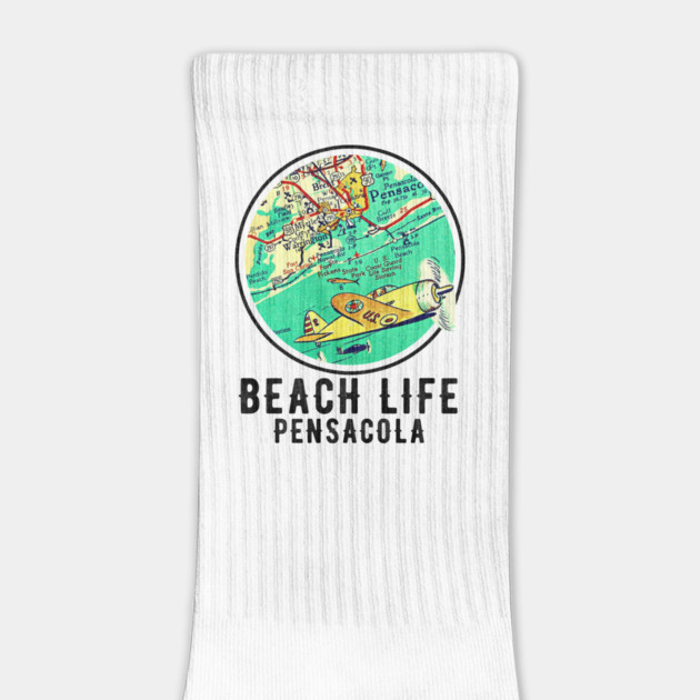 Pensacola Florida Beach Life Vintage Old Map Style by Joaddo