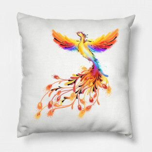 Watercolor Phoenix Pillow