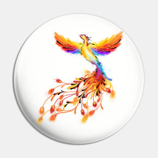 Watercolor Phoenix Pin