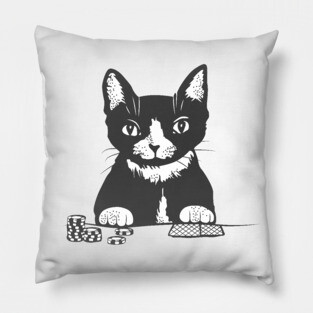 Poker Cat Face Pillow