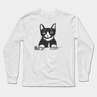 Poker Cat Face Long Sleeve T-Shirt