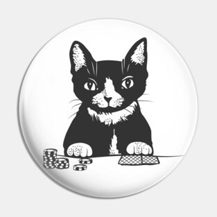 Poker Cat Face Pin