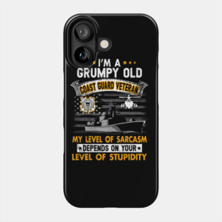 US Coast Guard Veteran USCG American Flag T-Shirt Coast Guard Shirts for Men Phone Case