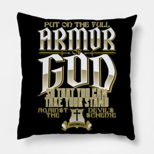 Armor of God Bible Verse Scripture Religious Christian Pillow